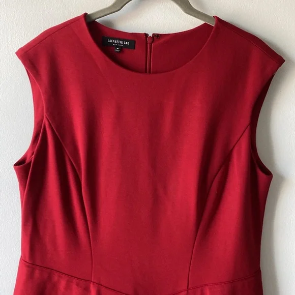 Lafayette 148 NY Sleeveless Red Sheath Dress size M - Picture 2 of 12